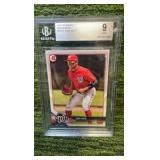 2018 Bowman Prospects Juan Soto Beckett graded 9 mint