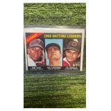 1966 Topps Tony Oliva, Carl Yastrzemski Vic Davallo American League batting leaders