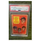 1962 Topps AL home run leaders Mantle, Maris, Killebrew PSA graded 3(MK)