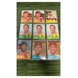 Mixed lot of 1960,62,63 Topps singles in varying conditions. 5 pages, 9 cards per page