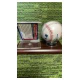 Minnesota Twins manager, Ron Gardenhire autographed baseball with card mount