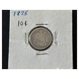 1875 Seated Liberty Dime