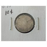 1891 Seated Liberty Dime