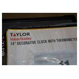 Taylor Indoor/Outdoor 14" Decorative Clock with Thermometer