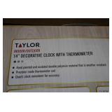Taylor Indoor/Outdoor 14" Decorative Clock with Thermometer