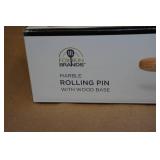 Marble Rolling Pin with Wood Base