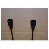Set of 2 Creative Co-Op 20" Hand Forged Cast Iron Taper Holders