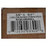 Cordless Bamboo Roman Shades - 35"x64"