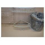 Wire Shelving and Waste Basket