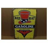 Red Hat Gasoline Vintage Style Metal Sign