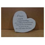 Cement 6.25" Heart Slab for Garden - A Heart of Gold