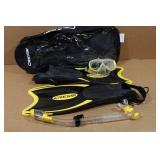 Cressi Adult Rondine Palau Fin Snorkel Set - Fin Size L/XL