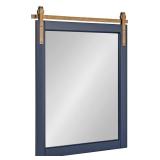 Kate and Laurel Skylan Modern Farmhouse Mirror - 22"x28" Navy/Antique Gold