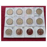 (12) Kennedy Half Dollars in Flips - Mostly Uncirculated