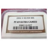 2002-S Silver Kennedy Half Dollar - NGC PF69 Ultra Cameo