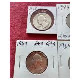 (6) 90% Silver Washington Quarters