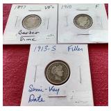 (3) Barber Dimes
