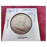 (3) 1963-D Franklin Half Dollars