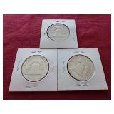 (3) 1963-D Franklin Half Dollars