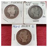 (3) Barber Half Dollars