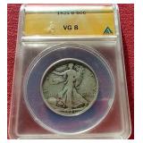 1921-D Walking Liberty Half Dollar ANACS VG8 - KEY DATE!!