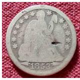 1853 Liberty Seated Dime - With Arrows At Date