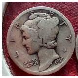 (2) Mercury Dimes - 1917 P & S