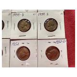 (12) Nickels - Includes (2) BU 1950-D
