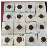 (16) Wheat Pennies in Flips