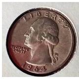 (5) 90% Silver Washington Quarters