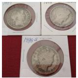 (3) Barber Half Dollars