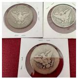 (3) Barber Half Dollars