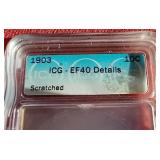 1903 Barber Dime - ICG EF40 (Details)