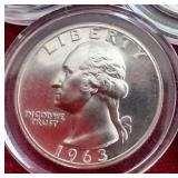 (5) BU/Proof 90% Silver Washington Quarters - Gorgeous