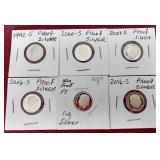 (6) Proof Silver Dimes