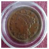 1853 Braided Hair Large Cent