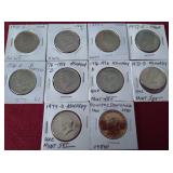 (10) Kennedy Half Dollars - Includes Proof & Uncirculated
