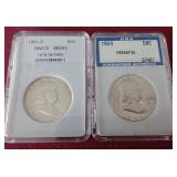 (2) Slabbed Franklin Half Dollars