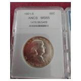 (2) Slabbed Franklin Half Dollars