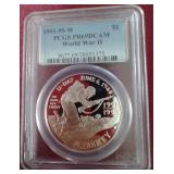 1991-95(W) WW2 Commemorative Silver Dollar - PCGS PR69 DCAM