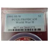 1991-95(W) WW2 Commemorative Silver Dollar - PCGS PR69 DCAM