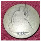 1876 Liberty Seated Half Dollar