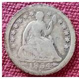 1854 Liberty Seated Half Dime (With Arrows)