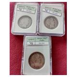 (3) Barber Half Dollars