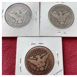 (3) Barber Half Dollars