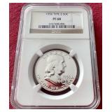 1956 Franklin Half Dollar (Type 2) - NGC PF68