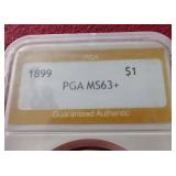 1899 Morgan Dollar PGA MS63+ - RARE Date