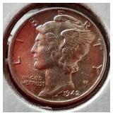 Uncirculated 1942 Mercury Dime