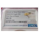 2022(W) American 1 oz Silver Eagle - NGC MS70 First Day of Issue
