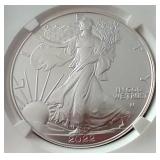 2022(W) American 1 oz Silver Eagle - NGC MS70 First Day of Issue